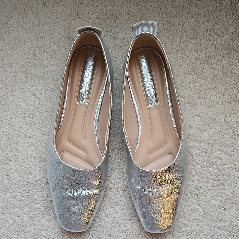 Franco Sarto Silver Metallic Flats